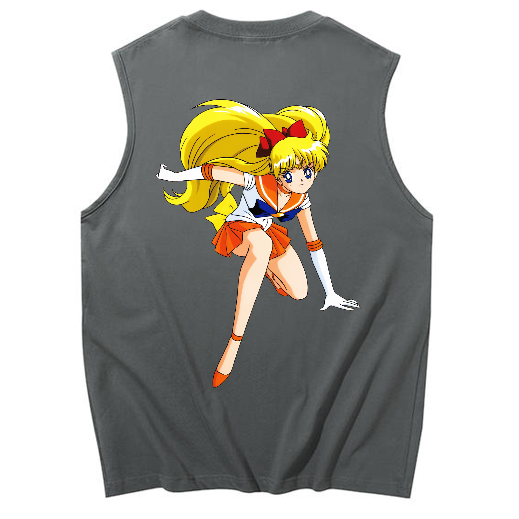 （画像用） 美少女戦士セーラームーン 愛野 美奈子 あいの みなこ Sailor Moon Aino Minako コットン100％タンクトップ（背面プリント）
